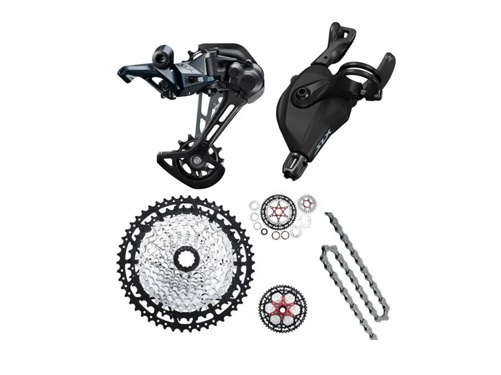 

SHIMANO SLX M7100 groupset 12s MTB bicycle bike Trigger Shifter + rear derailleur + YBN chain 126L + skilful cassette 11-50T
