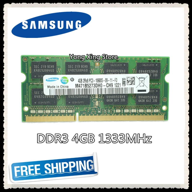 Цена Samsung ноутбук память DDR3 4 Гб 1333 МГц PC3 10600S ноутбук компьютер ram 10600 4G оригинал