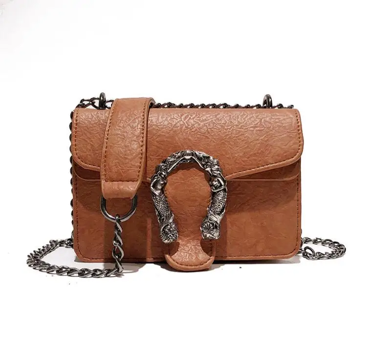 

Leather Handbag Women Bags Fashion Small Shoulder Bag brown Flap Tote Ladies Messenger Bag Female Rivet Chain Crossbody Bag
