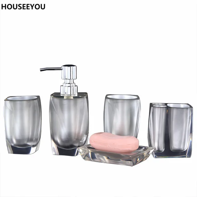 5pcs Set Bathroom Accessories European Resin Soap Dispenser 5pcs Set Bathroom Accessories European Resin Soap Dispenser Toothbrush Holder Dish Bath