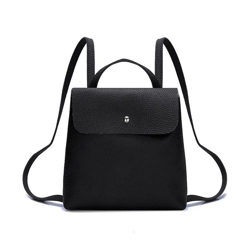

Women Fashion Pure Color Leather Mini School Bag Backpack Satchel Women Travel Shoulder Bag Girls Rucksacks Shopping Bags Ladies