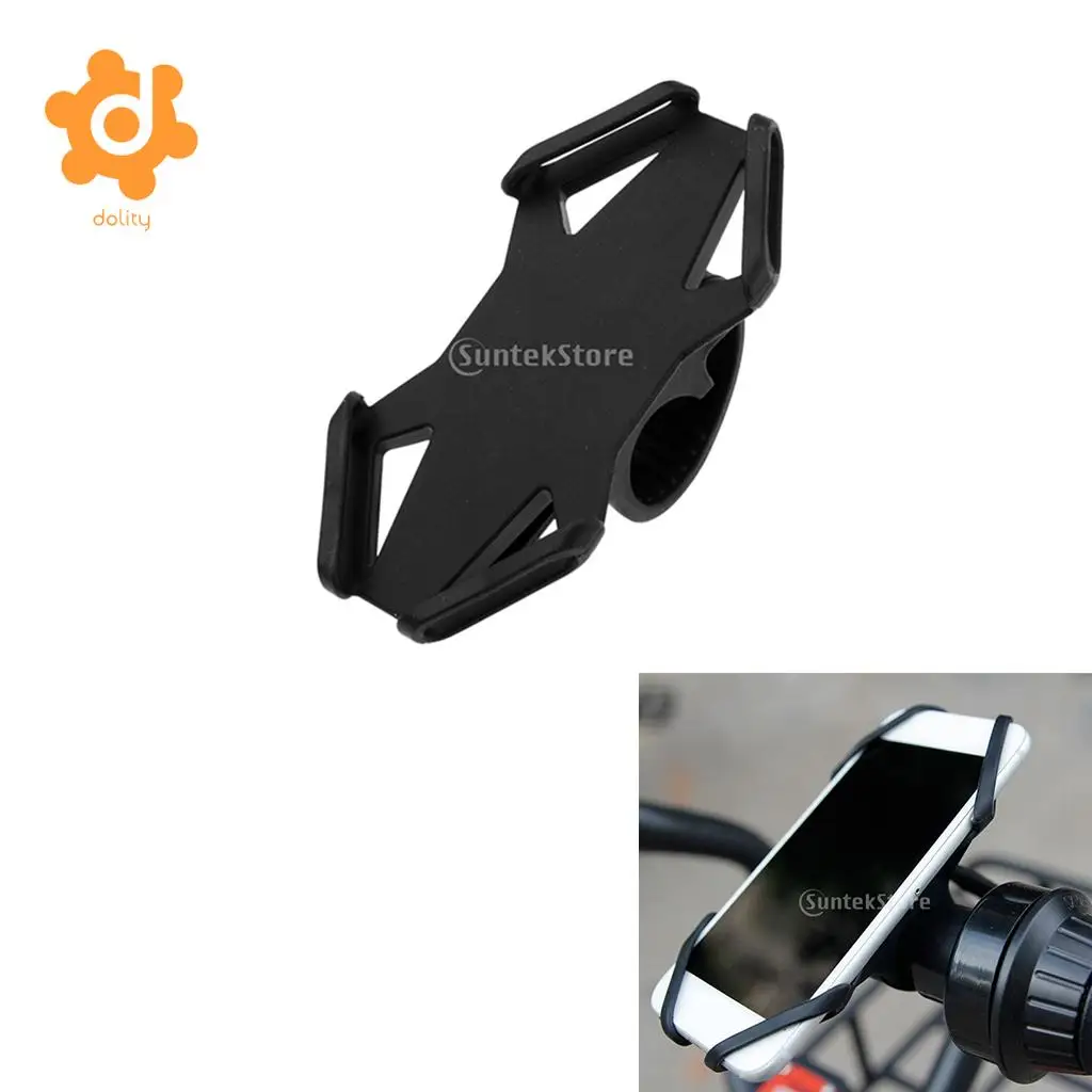 Silicone Motorcycle Bike Bicycle Handlebar Phone Mount Holder Bracket Rack GPS Case Works for 4-6 inch Smartphones 