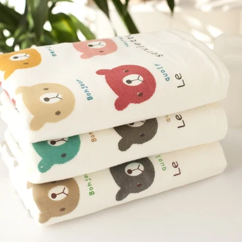 

3pcs/lot Soft Cotton Gauze Kids Small Towel 25x50cm Baby Cartoon Bear Absorbent Face Hand Towel 3 Colors