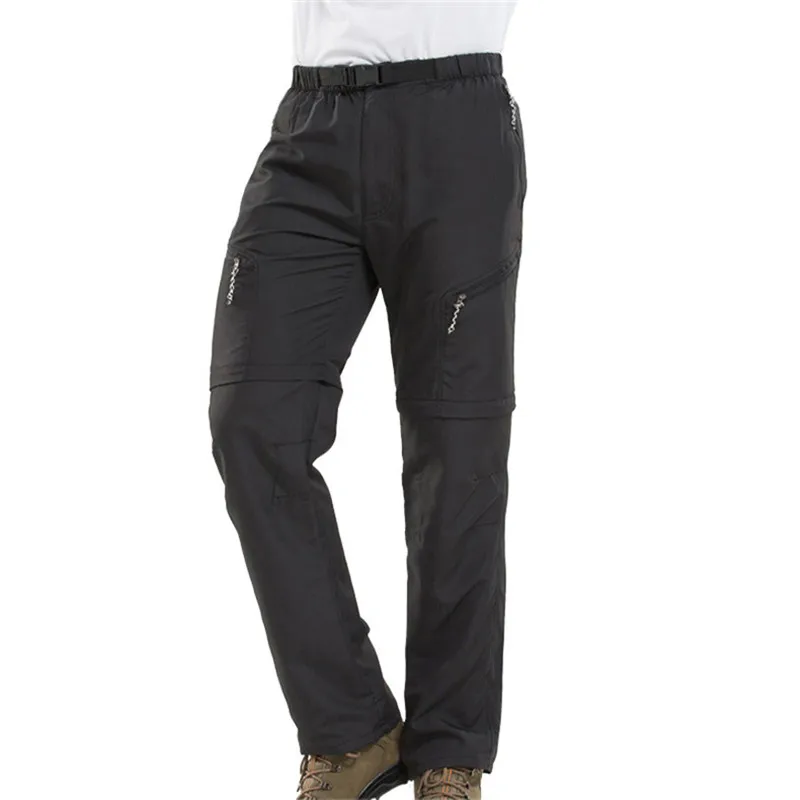 Pantalones de senderismo CKAHSBI hombres de secado rápido extraíble deportes al aire libre respirable Unisex cremalleras Trekking ejército verde pantalones de Camping S-3XL