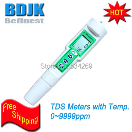 

0~9999ppm Digital Waterproof TDS Meters with Temp. Display & 1 Point Cali. TDS Tester