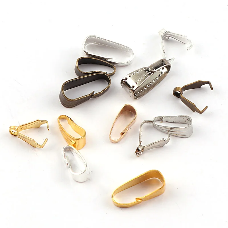 3x7mm Metal Clasps Pinch Clips Bails Charm Melon Seeds Buckle Pendant ...