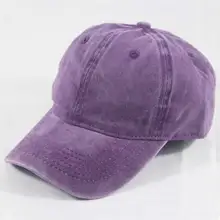 Бейсбольная Кепка унисекс однотонного цвета, окрашенная хлопковая кепка для папы, Регулируемая Повседневная Кепка Snapback, изогнутый светильник, зеленый, фиолетовый, черный
