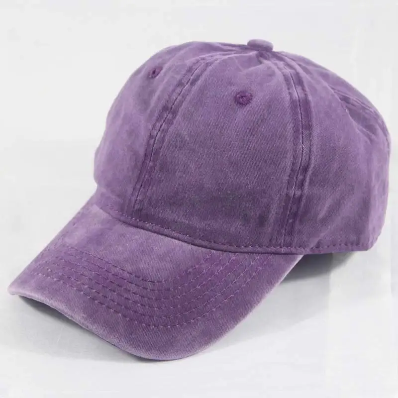 

Unisex Solid Color Baseball Cap Washed Dyed Cotton Dad Hat Adjustable Casual Snapback Cap Curved Bill Light Green Purple Black