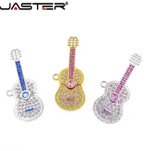 JASTER гитара USB флэш-накопитель алмаз/Ювелирная скрипка ручка привода 8 ГБ 16 ГБ 32 ГБ U диск с брелком флешки
