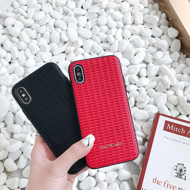 

Weave Patterned Phone Case For iPhone XR 6 6S 7 7Plus 8 Plus Slim Matte TPU Silicone Case for iPhone XS Max X S Soft Back Cover