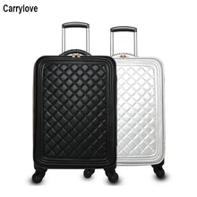 CARRYLOVE 1" 20" дюймовый Женский кожаный чемодан, набор Спиннер, бизнес каюта, багаж для девочек