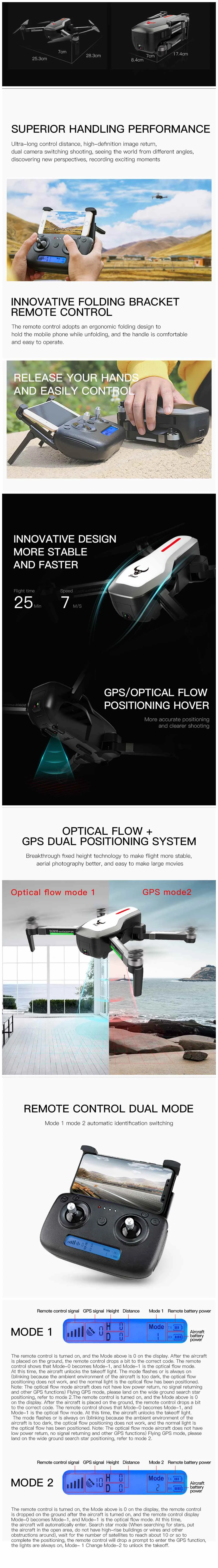 Pro SG906 GPS Folding-Drone dimensions