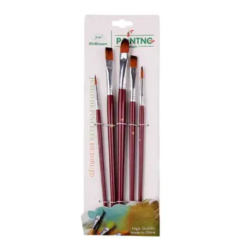 

5 Pcs/Set Paint Brushes Tools Kit With Nylon Hair For DIY Oil Acrylic Graffiti Drawing Children Kids Art Supplies 4 Colors