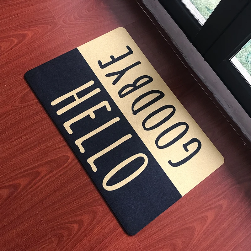 Пользовательский дверной коврик для входной двери прихожей Hello Goodbye