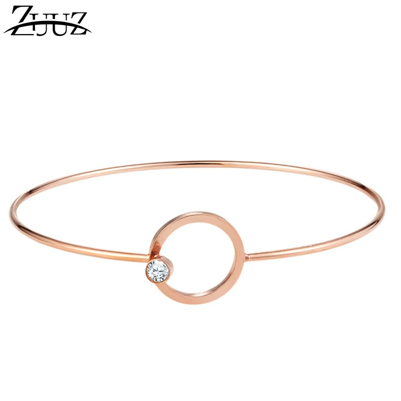 

ZUUZ cuff bracelets fashion for women jewelry accessories bracelet bangles rose Rose gold stainless steel metal female bracelets