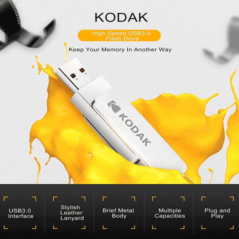 KODAK флеш-накопитель USB 3,1, флеш-накопитель 256 ГБ, 128 ГБ, 64 ГБ, 32 ГБ, 16 ГБ, K133, металлический USB флеш-накопитель, карта памяти, флеш-накопитель Unidad