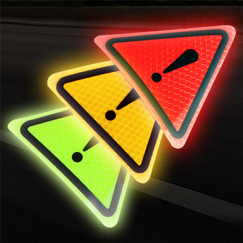 

Universal Reflective Stickers Car Bodywork Decorative Paster Motorcycle Triangle Warning Label DIY Reflective Warning Sticker