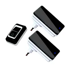 Оптовые Водонепроницаемый Свет Дверной звонок ЕС/США/ВЕЛИКОБРИТАНИЯ/АС Plug-in Wireless DoorBell Push Белл кнопка + 2 Крытый Приемник Без Батареи