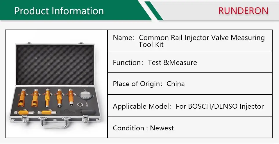 RUNDERON CRI Common Rail Инжектор клапан в сборе зазор прокладка инсульта измерительные ремонтные Инструменты Набор для BOS CH Для DENS O