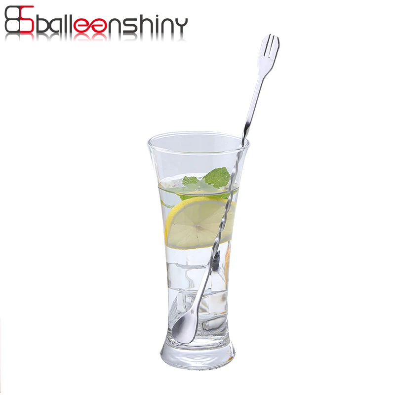 

BalleenShiny Stainless Steel Cocktail Bar Spoons Spiral Pattern Drink Shaker Spoon Muddler Stirrer Stirring Twisted Mixing Spoon