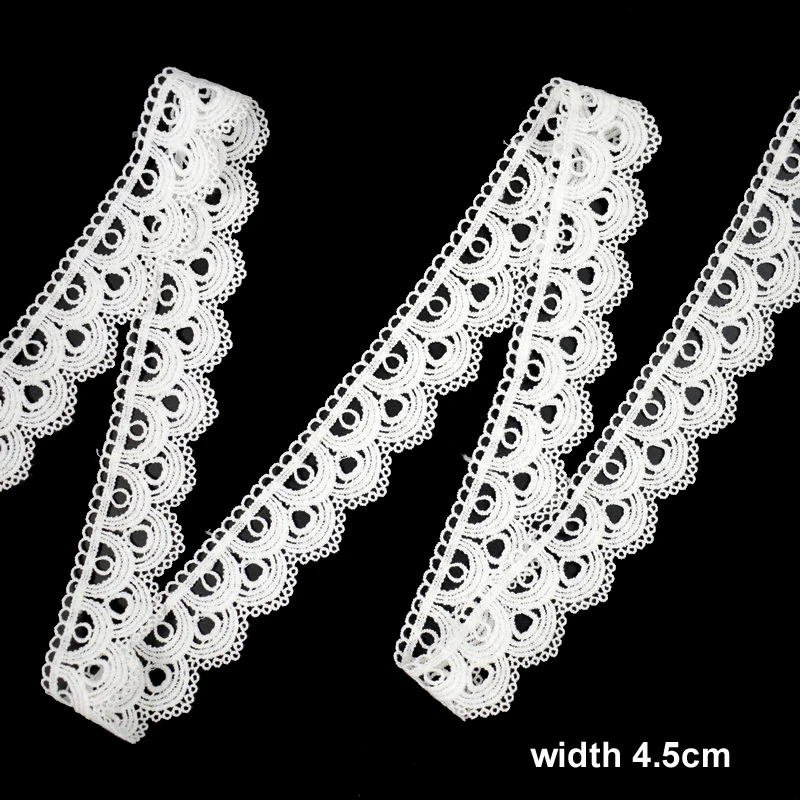 

3M/Lot White Width 4.5cm Embroidered Net Lace Fabric Trim Ribbons DIY Sewing Handmade Craft Materials Lace Trim BW131