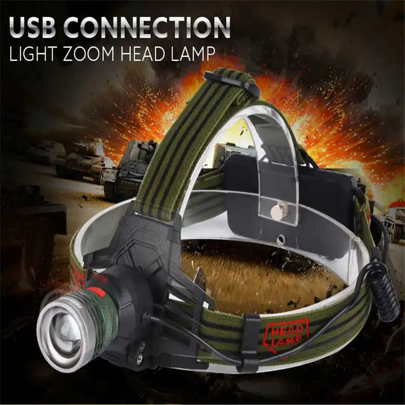 

XM-L T6 LED Headlamp led flashlight head powerful led flashlight 18650 torch flashlight usb led flashlight rechargeable #4A22