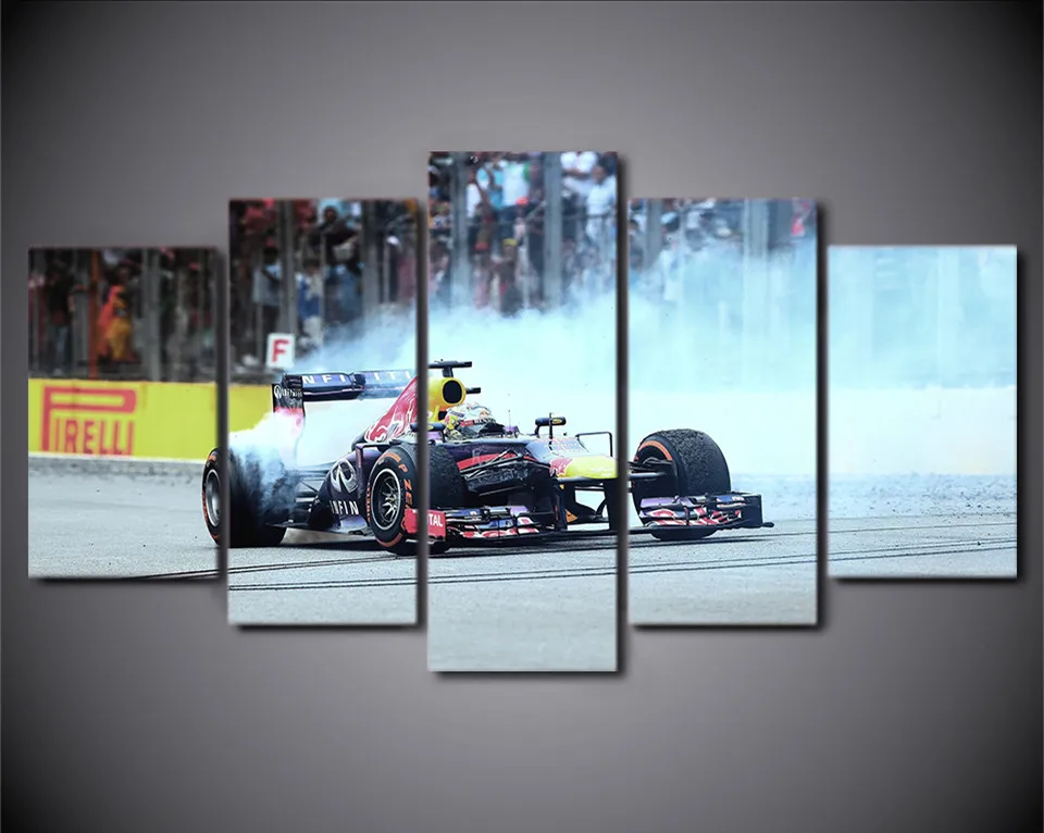 5Piece Art Wall Race Car Paintings Canvas Ptinted Posters Home Decor