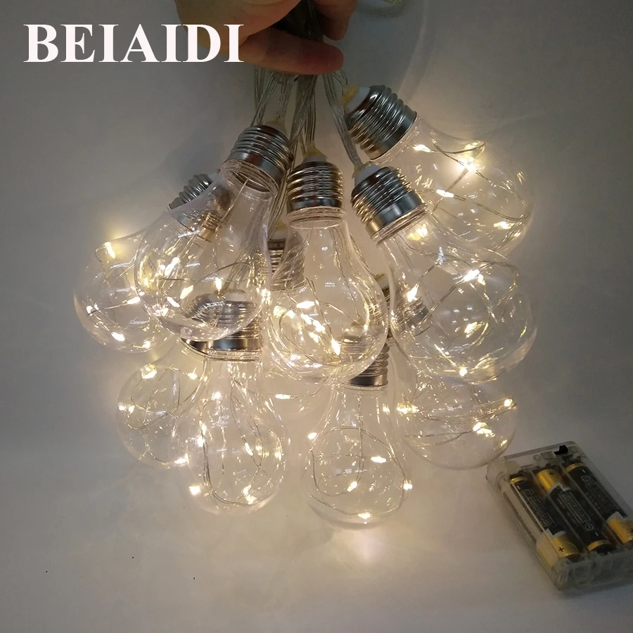 

BEIAIDI 4M Globe Ball Led Fairy String Lights 10 Bulbs Led Christmas String Garland Guirlande Lumineuse Balloons Globe Strands