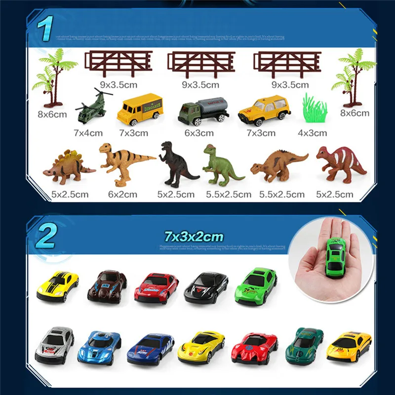 Детский большой грузовик для хранения большой трактор динозавр транспортное средство игрушка (6 динозавров + 3 автомобиля + 1 самолет) + 12