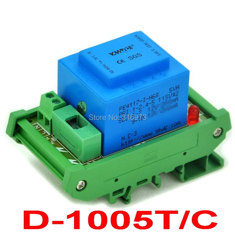 

P 115VAC, S 18VAC, 5VA DIN Rail Mount Power Transformer Module, D-1005T/C, AC18V