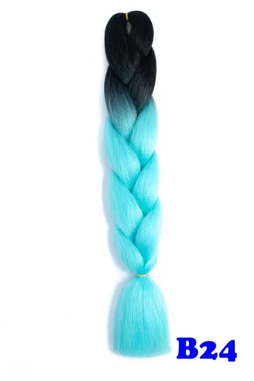 Luxury 24" 60cm Ombre Synthetic Crochet Hair Extensions Jumbo Braids Hairstyles Pink Red Blue Braiding Hair - Цвет: P4/613