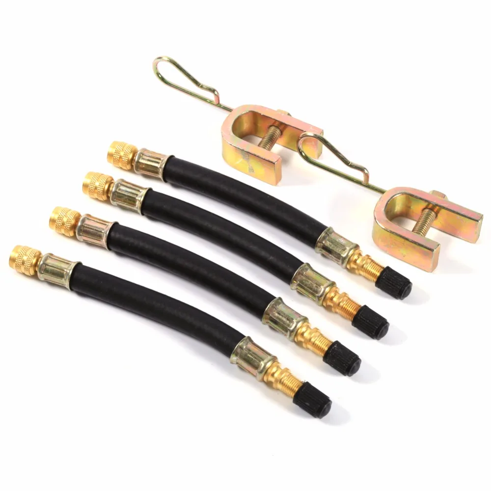 

Car-Styling 4x 140mm Car Flexible Tyre Valve ExtensionTire Wheel Truck Transit Adaptor + Clamps New