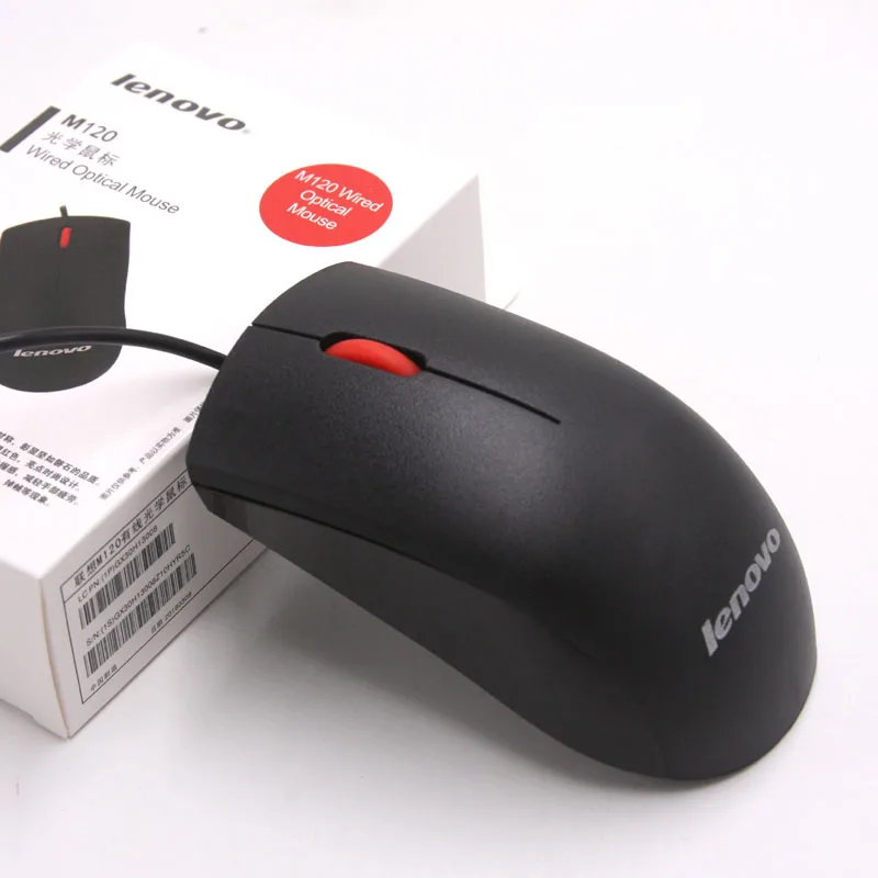 

Lenovo Wired Mouse Wheel Mini 3D Mice USB Mouse M120 1000DPI USB Optical for computer MAC PC Laptop