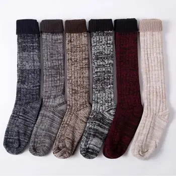 

Fashion Sexy Warm Long Cotton Stocking Over Knee Stocking Women Winter Knee High Thigh Knitted Stockings solid color