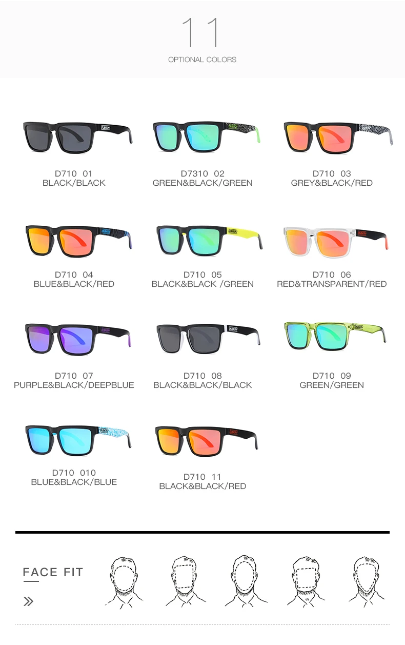 DUBERY Марка поляризованные солнцезащитные очки мужские квадратное зеркало солнцезащитные очки мужской пилотов вождения очки Женщины UV400 Óculos