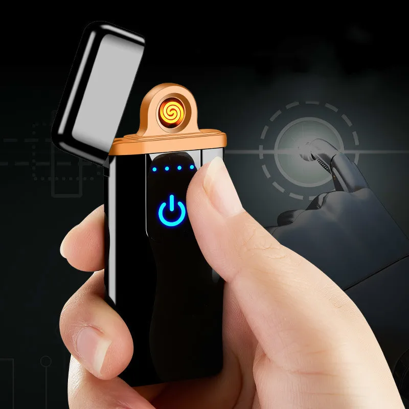 

Liquid Crystal Screen Touch Induction Lighter Charge Usb Two-sided Point Smoke Detector Lighter Lighter