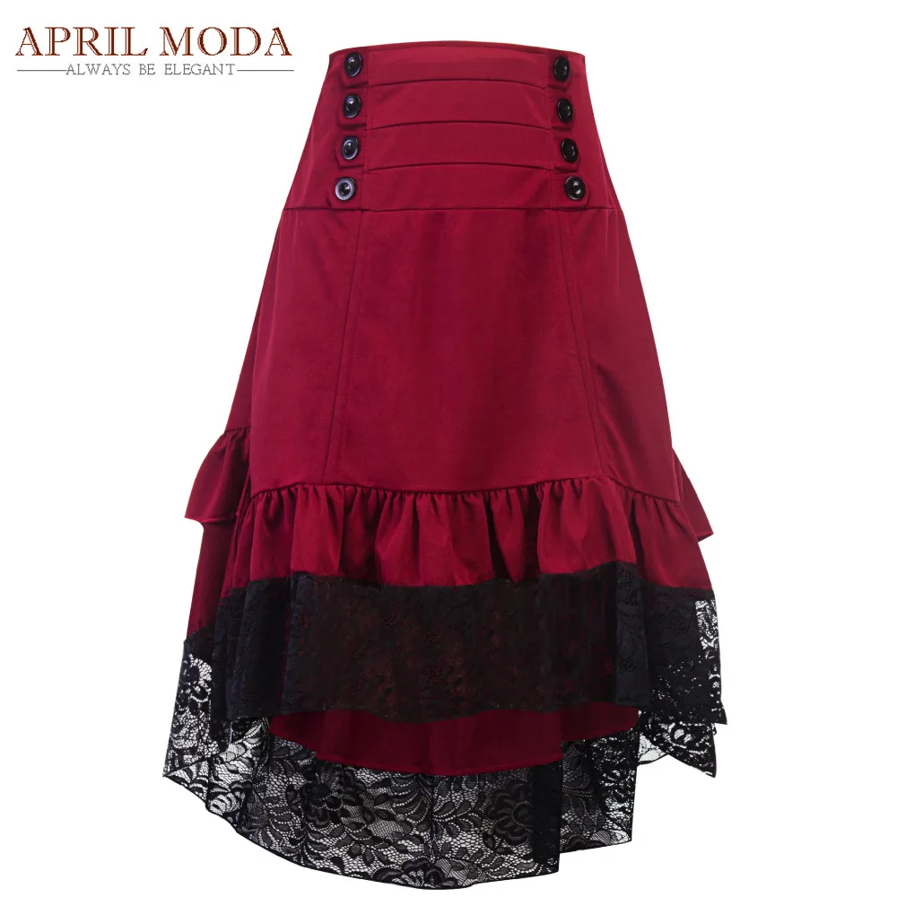 Costumes Gothic Steampunk Skirt Clothing High Low Vintage Party Skirts Medieval Victorian Gothic Renaissance Skirt Longa Faldas Skirts