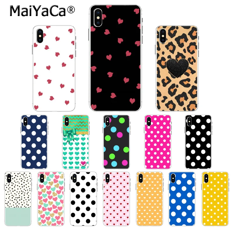 MaiYaCa love heart Wave Point Роскошный Уникальный Дизайн чехол для телефона iPhone 7 7plus 5 5Sx 6 8Plus X