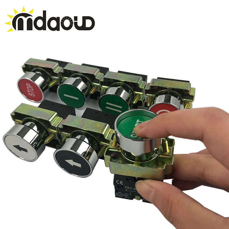 

22MM Start/Stop Automatic Reset Switch Red/Green/Black/White Four-Color Touch Circle Button Is Installed Separately