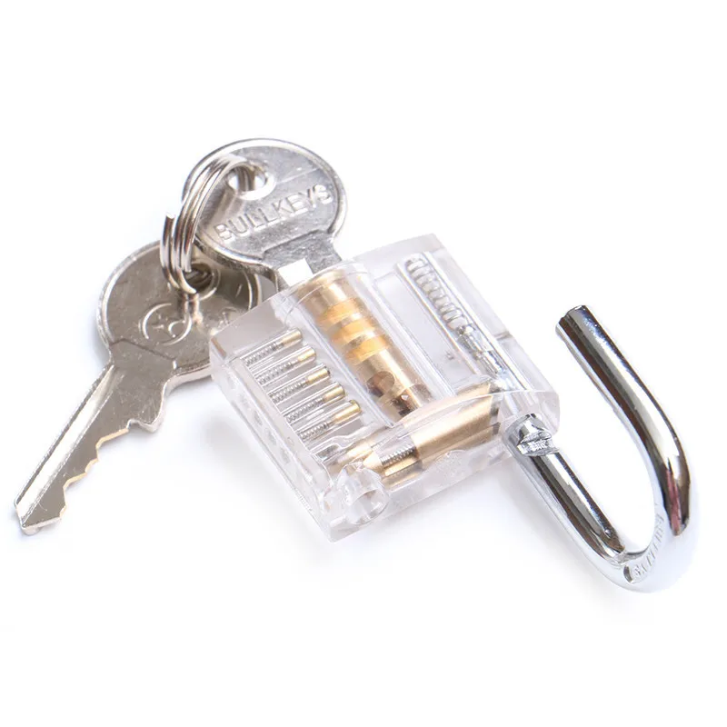 

1pc Transparent Locks Pick Visible Cutaway Mini Practice View Padlock Hasps Training Skill For Locksmith Furniture Hardware