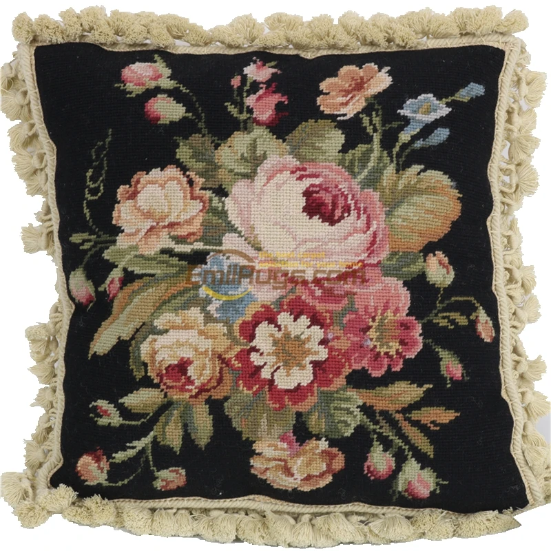 

Needlepoint Sofa Embroidery Pillow Case Decorative Cushion Pillows Hand Woven Wool Varies Runner Cushion