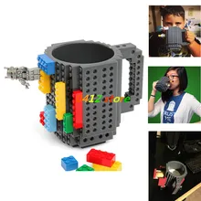 2016 kreative DIY Bauen-auf Ziegel Becher Stil Puzzle Tasse Gebäude blöcke Wasser Flasche Gefrorenen Kaffeetasse Weihnachten spielzeug Becher geschenk freies
