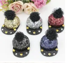 2016 Newest Lace flowers/Rhinestone/Sequin/Rivets decoration Handmade Cartoon Baseball caps/hats Shape Brooches/hair accessory