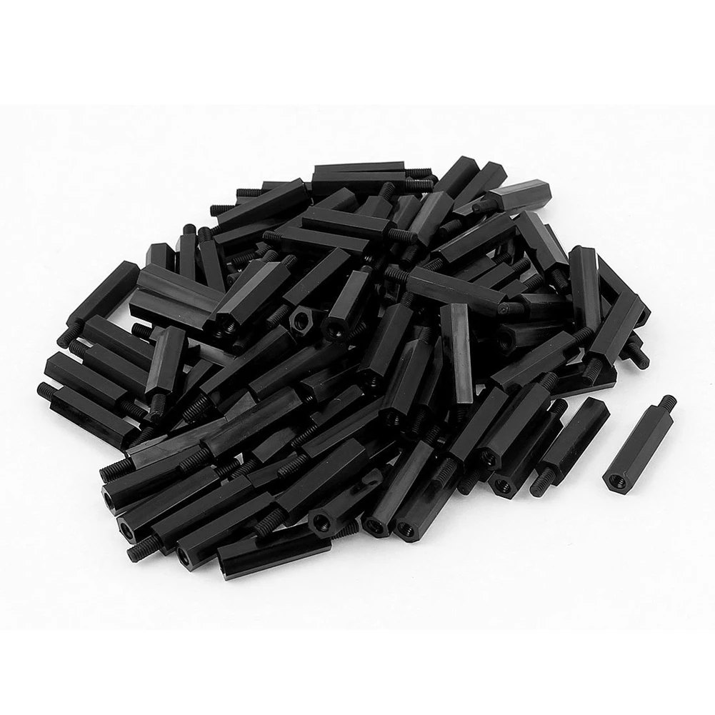 

M3 20+6mm Male Female Thread Nylon Hex Standoff Spacer Pillar 100pcs