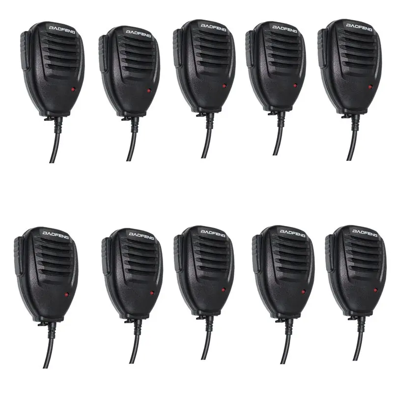 10pcs Baofeng UV-9R плюс Водонепроницаемый непромокаемые плеча Выносной Динамик микрофон для Baofeng GT-3WP UV-5S A-58 BF-9700 иди и болтай Walkie Talkie - Цвет: 10pcs