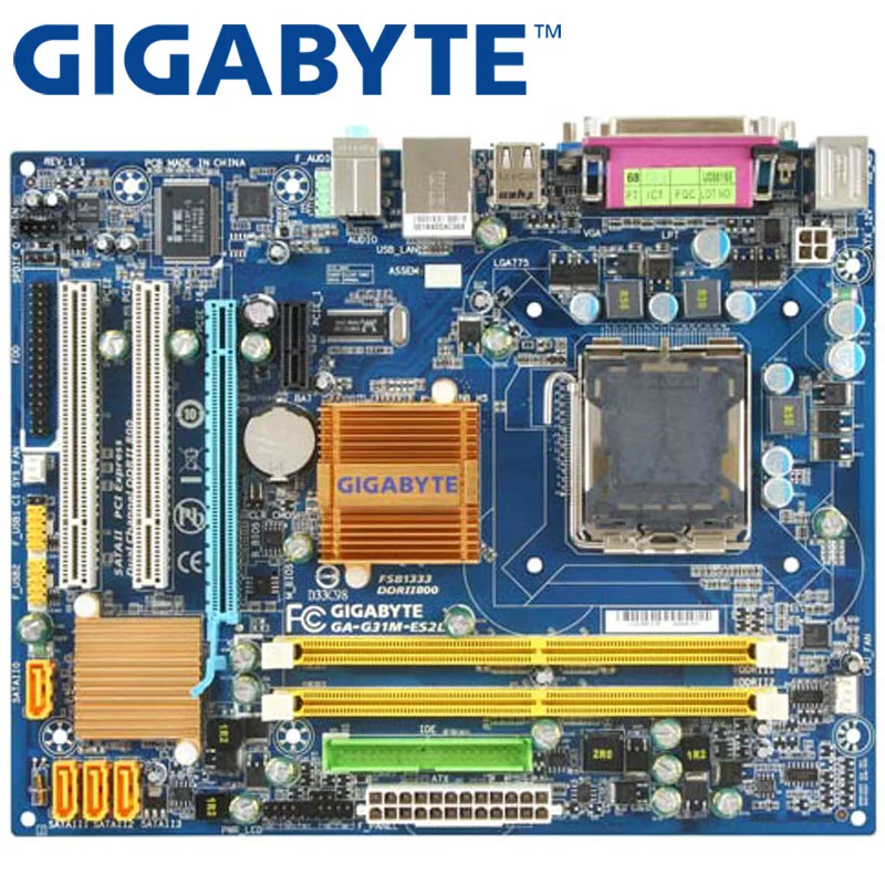 GIGABYTE GA G31M ES2L настольная материнская плата G31 Socket LGA 775 для Core 2 PentiumD DDR2 4G Micro ATX