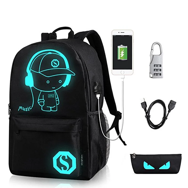 Anime Luminous 2018 Schoolbag Boy Kids Backpack Girls Shoulder Under 15