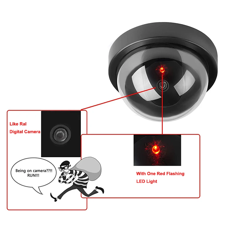  Fake Surveillance Cameras Dummy Security CCTV Dome Simulation Camera Outdoor House Home Fake Video  - 32991639167