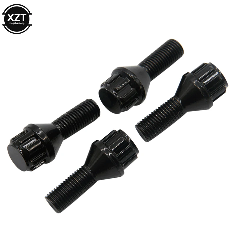 Черные винты M12 x 1 5 4 + FD0101 с замком на колесах из алюминиевого сплава