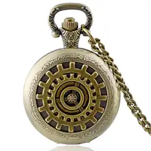 Steampunk Ювелирные Изделия DIY Передач Дизайн Ожерелья Бронзовый Винтаж Карманные Часы Кварцевые Ретро Подарки С Коробкой